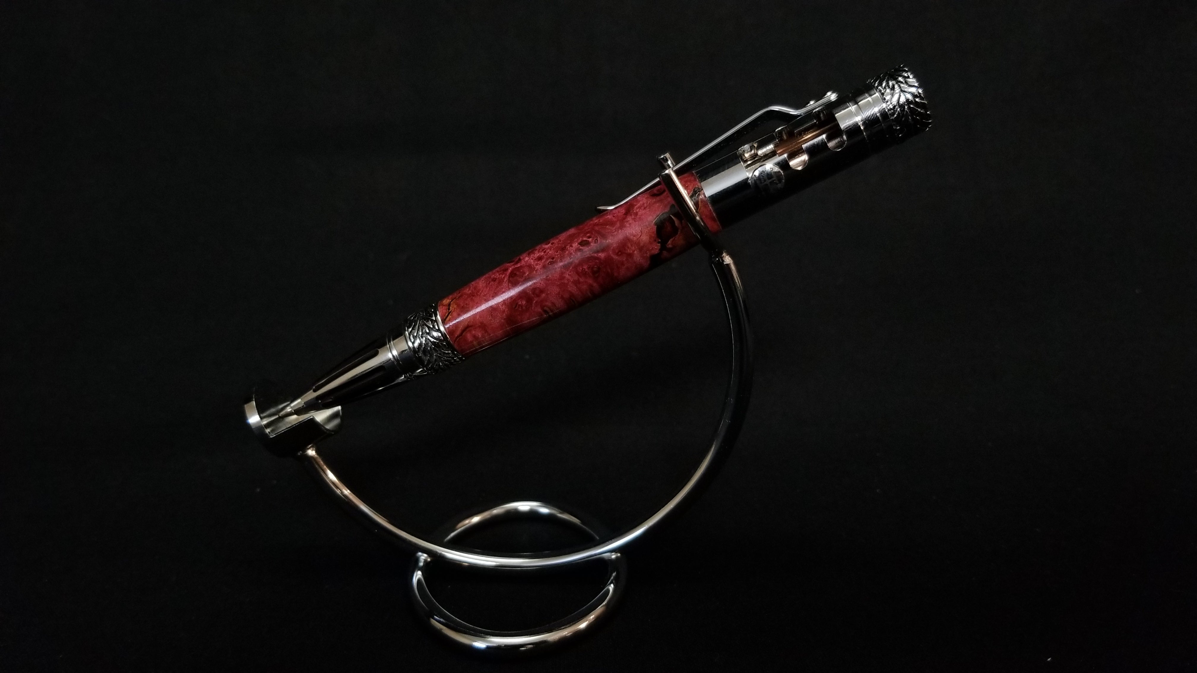Red Dyed Maple Burl with Gear Shift